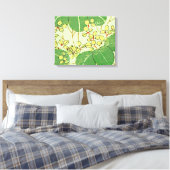Botanisch kunstpatroon van Japans leder Canvas Afdruk (Insitu (Slaapkamer))