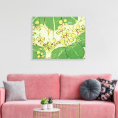 Botanisch kunstpatroon van Japans leder Canvas Afdruk (Insitu (Woonkamer))