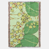 Botanisch kunstpatroon van Japans leder Deken (Voorkant Verticaal)