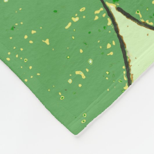 Botanisch kunstpatroon van Japans leder Fleece Deken (Hoek)