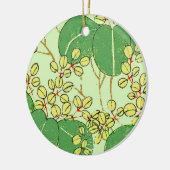 Botanisch kunstpatroon van Japans leder Keramisch Ornament (Links)