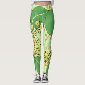 Botanisch kunstpatroon van Japans leder Leggings (Voorkant)