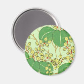 Botanisch kunstpatroon van Japans leder Magneet (Voorkant / Achterkant)