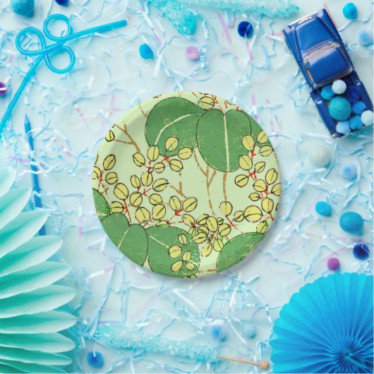 Botanisch kunstpatroon van Japans leder Papieren Bordje (Feest)