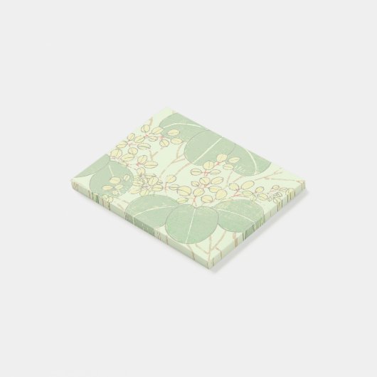 Botanisch kunstpatroon van Japans leder Post-it® Notes (Schuin)