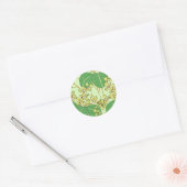 Botanisch kunstpatroon van Japans leder Ronde Sticker (Envelop)