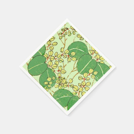 Botanisch kunstpatroon van Japans leder Servetten (Hoek)