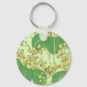 Botanisch kunstpatroon van Japans leder Sleutelhanger (Voorkant)