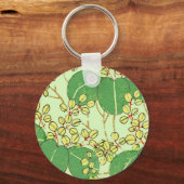 Botanisch kunstpatroon van Japans leder Sleutelhanger (Voorkant)