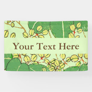 Botanisch kunstpatroon van Japans leder Spandoek