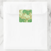 Botanisch kunstpatroon van Japans leder Vierkante Sticker (Tas)
