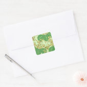 Botanisch kunstpatroon van Japans leder Vierkante Sticker (Envelop)