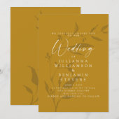 Botanisch kunstwerk Mustard Yellow Boho Wedding Kaart (Voorkant / Achterkant)
