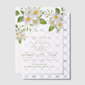 Botanisch land wildbloem lente madeliefje bruiloft vellum uitnodigingen (Offset (Uitnodiging))