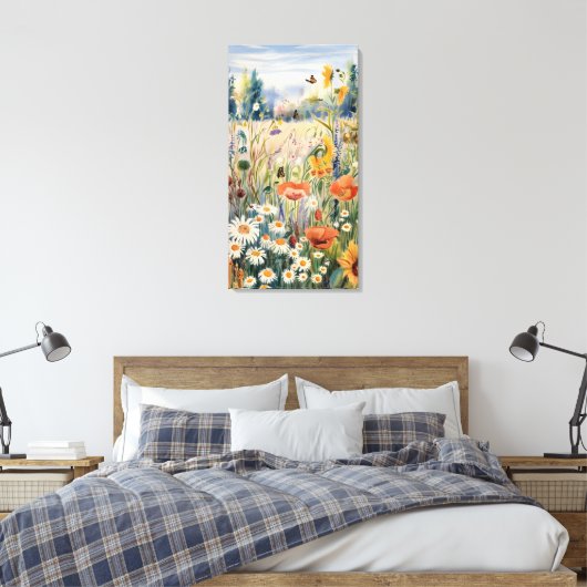 Botanisch landschap canvas afdruk (Insitu (Slaapkamer))