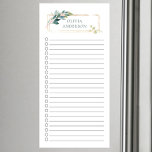 Botanisch Leaf Golden Lijst op maat Magnetisch Notitieblok<br><div class="desc">Met een uitgelijnd en aanvinkvakje magnetisch notitieblok met een eenvoudig modern blad en een gouden lijst,  op maat van jouw naam.</div>