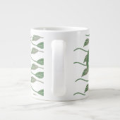 Botanisch leder Greenery Hand Drawn Pattern Grote Koffiekop (Achterkant)