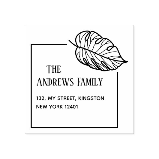 Botanisch leder rubberstempel (Afrduk)