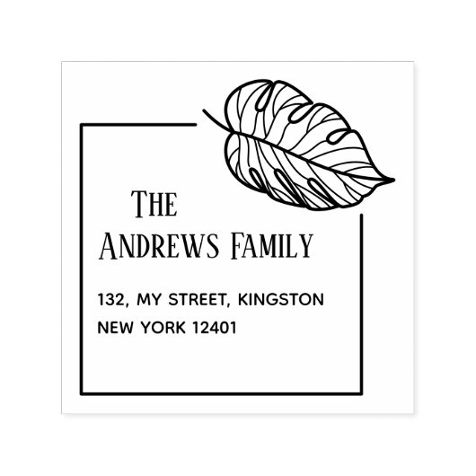 Botanisch leder  zelfinktende stempel (Design)