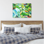 Botanisch lederen canvas 24 x 18 afdrukken (Insitu (Slaapkamer))