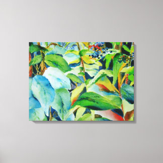 Botanisch lederen canvas 24 x 18 afdrukken