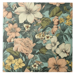Botanisch Lelie Bloempatroon Tegeltje