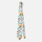 Botanisch lemon Geel Floral Greenery Pattern Stropdas (Voorkant)