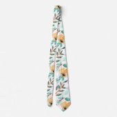 Botanisch lemon Geel Floral Greenery Pattern Stropdas (Achterkant)