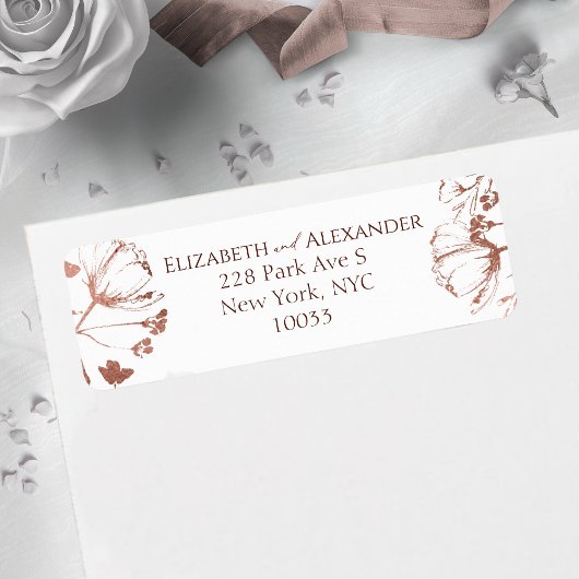 Botanisch Lente Bruiloft Retouradres Label
