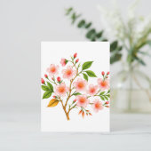 Botanisch lente-ontwerp briefkaart (Staand voorkant)