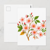 Botanisch lente-ontwerp briefkaart (Voorkant / Achterkant)