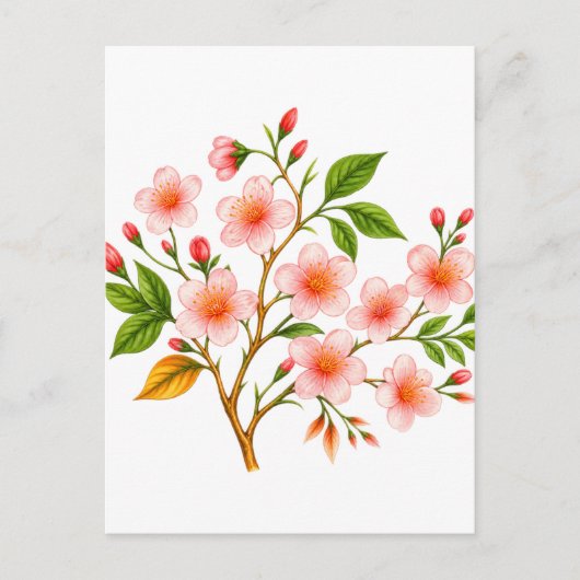 Botanisch lente-ontwerp briefkaart (Voorkant)