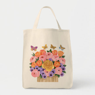 Botanisch Lentebloemenboeket Vlinders Tote Bag