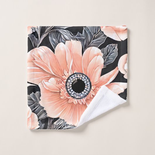 Botanisch lichtdoorlatend patroon bad handdoek (Wasdoekje)