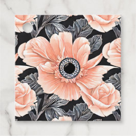 Botanisch lichtdoorlatend patroon bedankjes labels