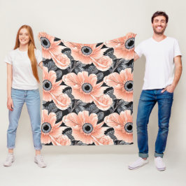 Botanisch lichtdoorlatend patroon fleece deken