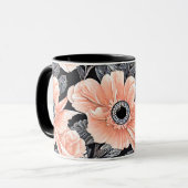 Botanisch lichtdoorlatend patroon mok (Voorkant links)