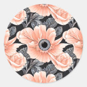 Botanisch lichtdoorlatend patroon ronde sticker (Voorkant)