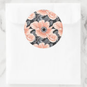 Botanisch lichtdoorlatend patroon ronde sticker (Tas)