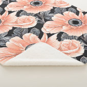 Botanisch lichtdoorlatend patroon sherpa deken (3/4)