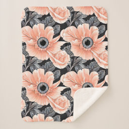 Botanisch lichtdoorlatend patroon sherpa deken