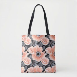 Botanisch lichtdoorlatend patroon tote bag