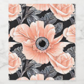 Botanisch lichtdoorlatend patroon wijn etiket (Enkel label)