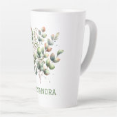 Botanisch lichtgroen Eucalyptus verlaat persoonlij Latte Mok (Rechterhoek)