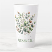 Botanisch lichtgroen Eucalyptus verlaat persoonlij Latte Mok (Voorkant)
