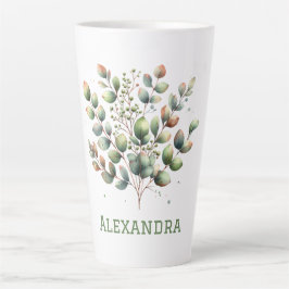 Botanisch lichtgroen Eucalyptus verlaat persoonlij Latte Mok
