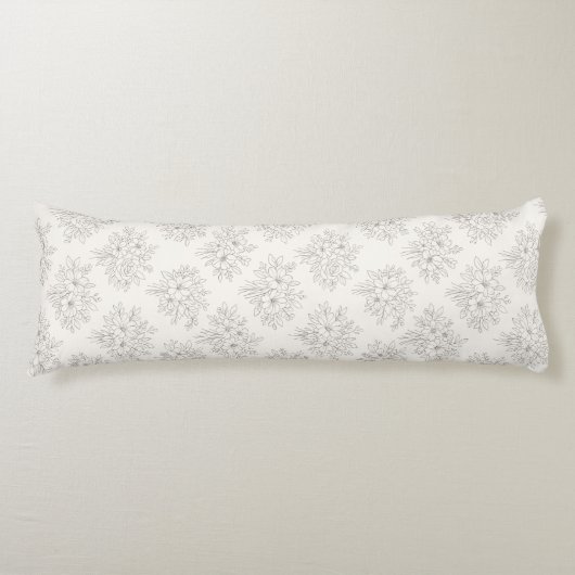 Botanisch lijnboeketpatroon lichaamskussen (Voorkant)