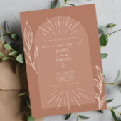 Botanisch lijntekenscript terracotta kaart