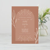 Botanisch lijntekenscript terracotta kaart (Staand voorkant)