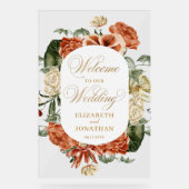 Botanisch Lijst Boho Wedding Welkom Acryl Bord (Voorkant)